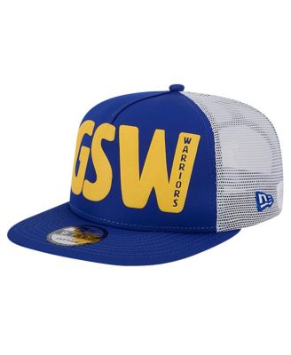 Мужская бейсболка-бейсболка для дальнобойщика New Era Royal Golden State Warriors с принтом 