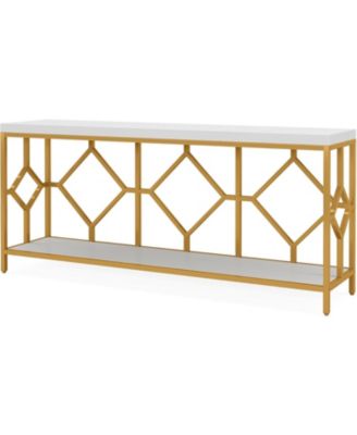 Удлиненный диванный столик Tribesigns длиной 71 дюйм, узкие длинные диванные консольные столики за диванным столиком с открытой полкой для хранения