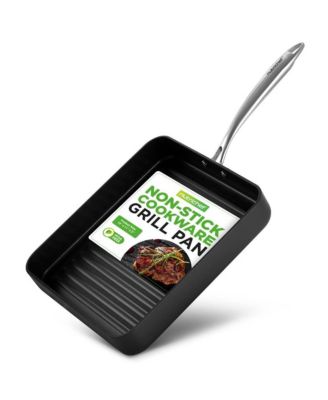 Сковорода-гриль с антипригарным покрытием NutriChef 11 с твердым анодированным покрытием и противнем-гриль с антипригарным покрытием можно мыть в посудомоечной машине