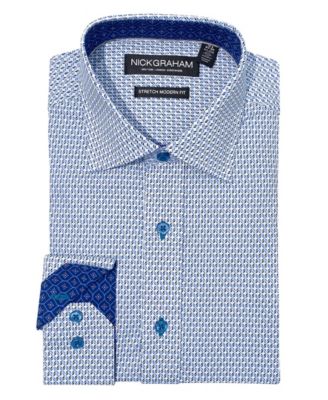 Мужская рубашка Nick Graham современного покроя со звездой и цветочным медальоном