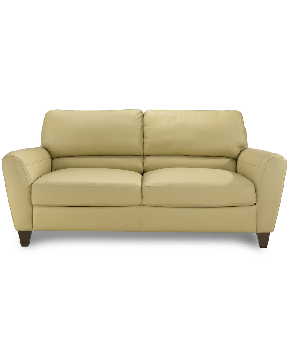 Almafi Leather Sofa, 79W x 38D x 36H