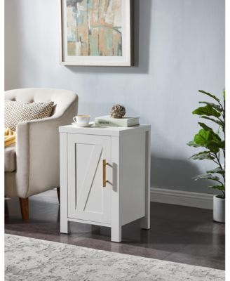 Приставной столик Kings Brand Furniture Sendero с полками из искусственного мрамора и золотым металлическим каркасом, прикроватная тумбочка