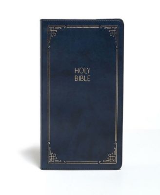 Библия-справочник KJV, напечатанная крупным шрифтом в индивидуальном размере, темно-синяя кожаная обложка от издательства Holman Bible Publishers