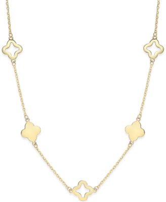 Macy's Clover Necklace in 14k Gold 
