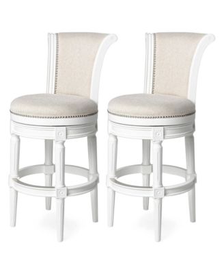 Деревянный вращающийся кухонный табурет Maven Lane Pullman, белый как алебастр, комплект из 2 предметов