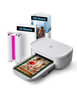 Беспроводной фотопринтер HP Sprocket Studio Plus 4x6 на 118 листов и комплект картриджей белого цвета