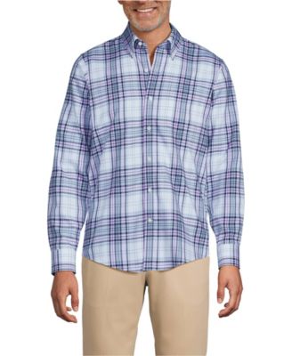 Мужская рубашка из саржи традиционного покроя от Lands End без подкладки 7890₽