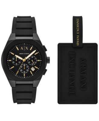 Мужские кварцевые часы с хронографом A|X Armani Exchange, черные силиконовые часы, 42 мм