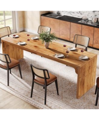 Tribesigns - 78-дюймовый обеденный стол на 6-8 персон, Современный прямоугольный обеденный стол для гостиной, Большой длинный кухонный обеденный стол с прочным основанием, Деревянный обеденный стол