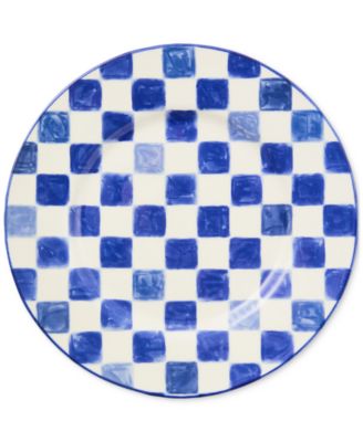 Тарелка в клетку цвета индиго от Маккензи-Чайлдс