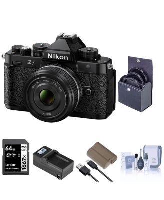 Беззеркальный фотоаппарат Nikon Z f с объективом NIKKOR Z 40mm f/2 SE, картой памяти SDXC емкостью 64 ГБ, литий-ионным аккумулятором EN-EL15c и комплектом фильтров диаметром 40,5 мм черного цвета