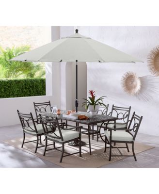 Обеденный набор Wythburn на открытом воздухе из 7 предметов (стол размером 72x38 дюймов и 6 обеденных стульев), созданный для Macy's