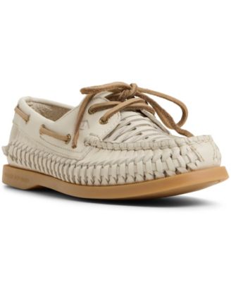 Женские туфли-лодочки Sperry AO 2-Eye с плетеным круглым носком цвета слоновой кости /кремового цвета