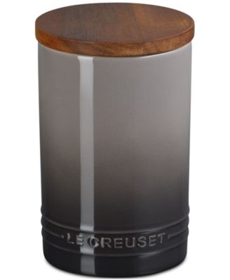 Фирменная керамическая банка Le Creuset с деревянной крышкой, 26 унций.