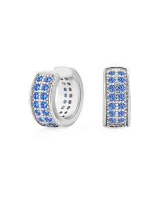 Серьги-каффы Bling Jewelry .925 серебро с синими фианитами