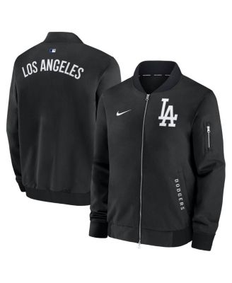 Мужская черная куртка-бомбер Nike Los Angeles Dodgers Authentic Collection Dugout на молнии черного цвета