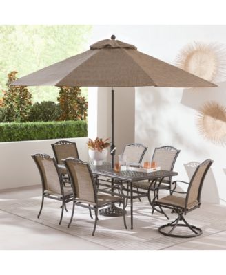 Обеденный набор Wythburn на открытом воздухе из 7 предметов (стол размером 72 x 38 дюймов, 4 обеденных стула с филигранной обвязкой и 2 вращающихся стула с филигранной обвязкой), созданный для Macy's