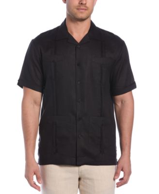 Мужская рубашка Cubavera Guayabera из 100% льна с коротким рукавом и 4 карманами