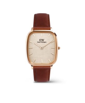 Мужские аналоговые часы Daniel Wellington из коричневой кожи, 32 мм, коричневые