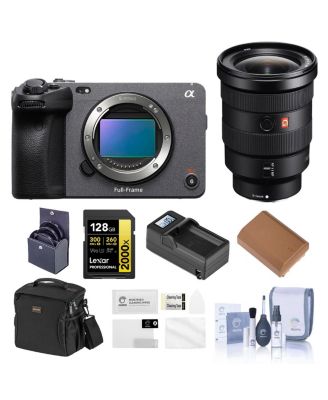 Кинокамера Sony FX3 с объективом FE 16-35mm f/2.8 GM, в комплекте с картой памяти на 128 ГБ, Дополнительным аккумулятором, комплектом зарядных устройств, комплектом фильтров диаметром 82 мм, сумкой черного цвета