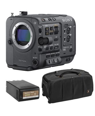 Кинокамера Sony FX6, комплект с аккумулятором BP-U90 и видеосумкой V2 BigBag Pro XL black