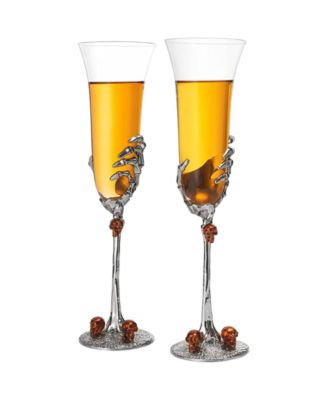Бокалы для шампанского на ножках The Wine Savant Skeleton, набор из 2 бокалов для шампанского