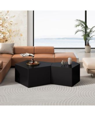 Набор журнальных столиков Streamdale Furniture Pentagon Nesting (комплект из 2 предметов) черный