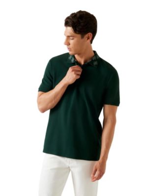 Мужская рубашка поло GUESS с коротким рукавом зеленого цвета