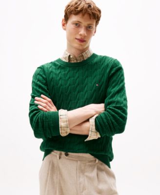 Классический мужской свитер Tommy Hilfiger с круглым вырезом и канатом