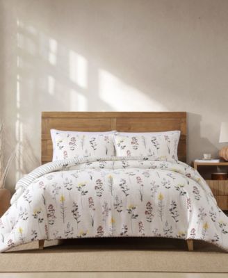 Eddie Bauer Хлопок с полевыми цветами, двусторонний, 3 шт. Комплект постельного белья, King