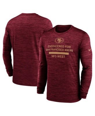Мужская футболка с длинным рукавом Nike Scarlet San Francisco 49ers Sideline Velocity Performance от Nike