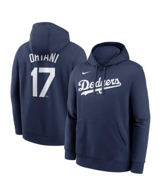Мужская толстовка Nike Shohei Ohtani Navy Los Angeles Dodgers с именем и номером игрока, флисовый пуловер с капюшоном