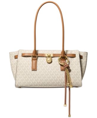 Сумка-ранец с фирменным логотипом Michael Kors Hamilton Moderne Medium белого цвета