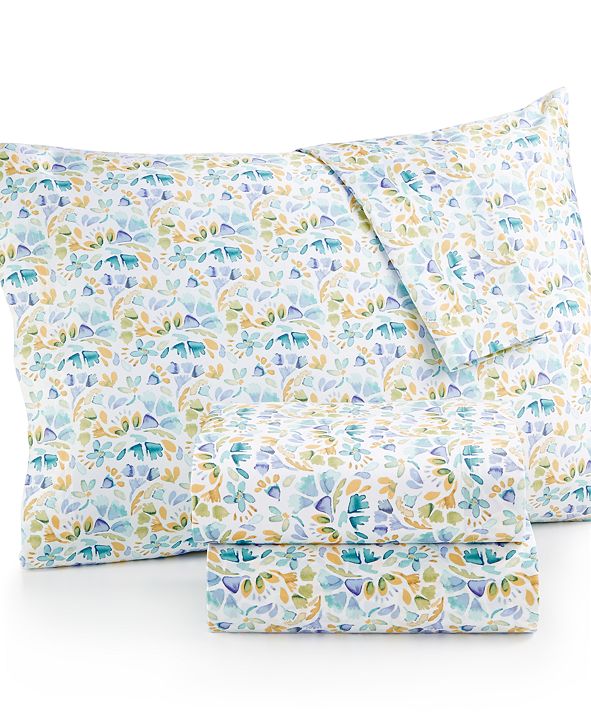 bluebellgray Rowan Floral-Print Queen Sheet Set & Reviews - Sheets & Pillowcases - Bed & Bath ...