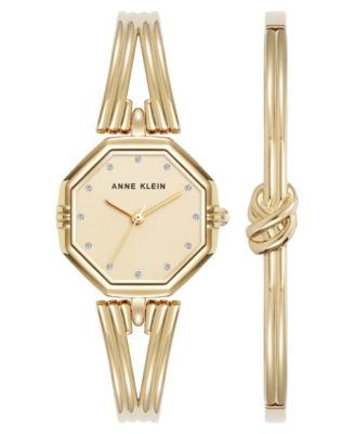 Женские кварцевые восьмиугольные часы Anne Klein из золотого металлического сплава в стиле Деко, 26 мм