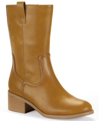 Женские ботинки Inezz из искусственной кожи на среднем каблуке Style & Co, Macy's Exclusive коричнево-бежевого цвета
