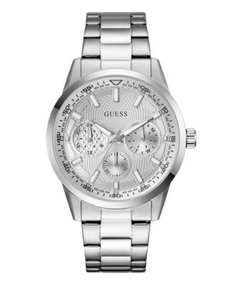 Мужские многофункциональные часы GUESS серебристого цвета, 44 мм