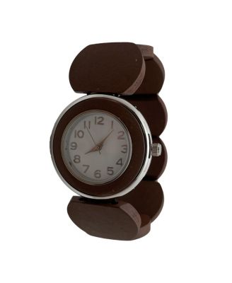 Деревянные часы Olivia Pratt коричнево-серебристого цвета из эластичного материала