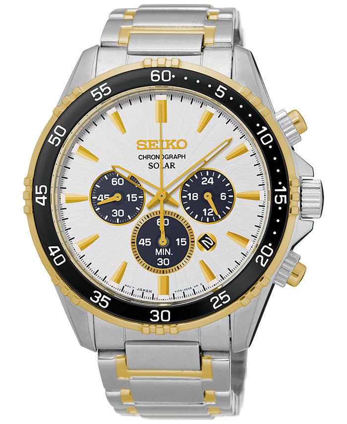 seiko two tone chronograph watch