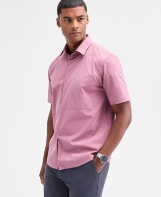 Мужская рубашка Alfani с коротким рукавом и одним карманом спереди на пуговицах, эксклюзивная модель Macy's