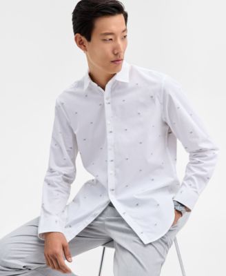 Мужская рубашка Alfani с длинным рукавом и принтом Dobby Geo на пуговицах спереди, эксклюзивный бренд Macy's