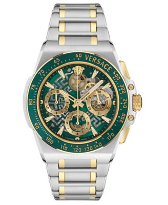 Мужские швейцарские часы с автоматическим хронографом Greca Extreme от Versace, двухцветный браслет из нержавеющей стали, 43 мм