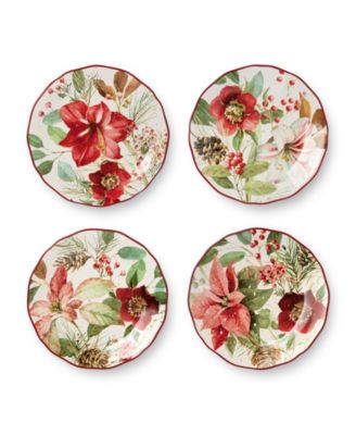 Сертифицированные международные десертные тарелки Winter Blooms, набор из 4-х