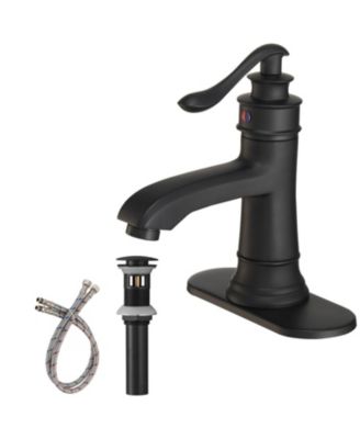 Смеситель для ванной комнаты Greenspring с одним отверстием и одной ручкой с низкой дугой и выдвижным сливом в матово-черном исполнении