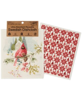 Шведское кухонное полотенце Primitives by Kathy Winter Cardinal, набор из 2 салфеток