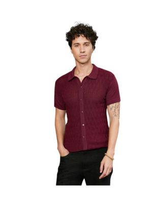 Мужская приталенная рубашка из трикотажа Аргайл Campus Sutra