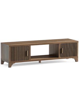 Подставка для телевизора SUGIFT середины века для телевизоров диагональю 32-65 дюймов с рифлеными дверцами и кабельным управлением