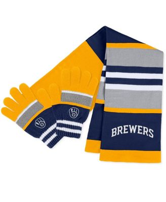 Комплект женских перчаток и шарфов в полоску Milwaukee Brewers от Erin Andrews, желтый