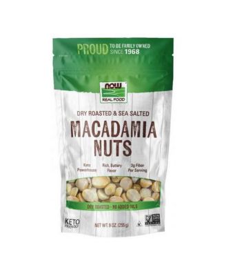 Сухие обжаренные и соленые орехи макадамии NOW Foods, 9 унций, без цвета