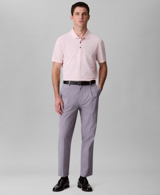 Мужская рубашка поло из эластичного жаккарда Calvin Klein с коротким рукавом